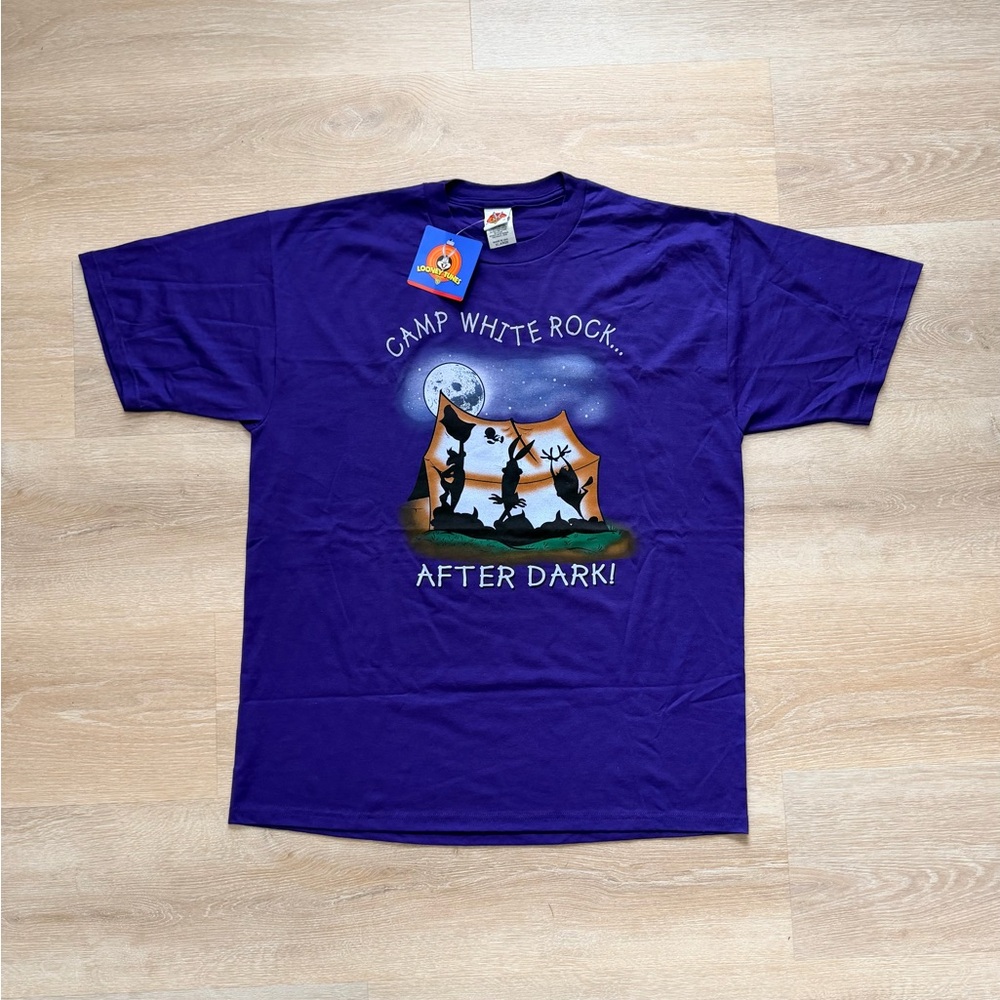 NWT NEW 1998 Looney Tunes Camp White Rock After Dark T-Shirt XL Made in USA